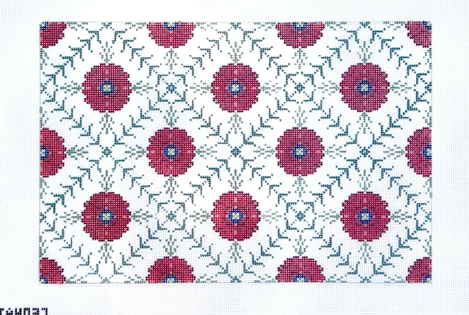 Red Poppy Lattice Pillow
