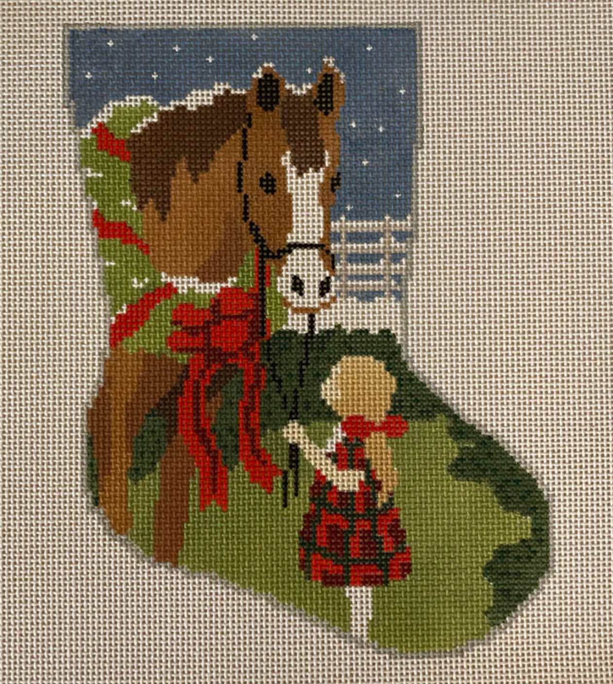 All I Want for Christmas Midsize Stocking Canvas - 13 Mesh