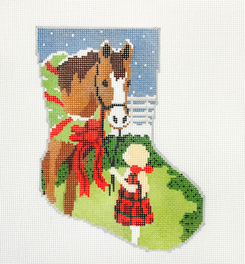 All I Want for Christmas Ornament Sized Stocking - 18 mesh