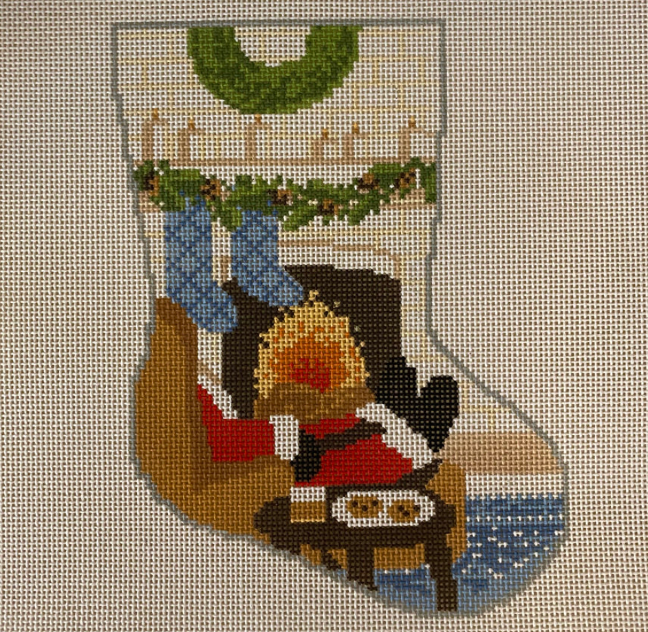 Santa's Nightcap Midsize Stocking Canvas - 13 Mesh
