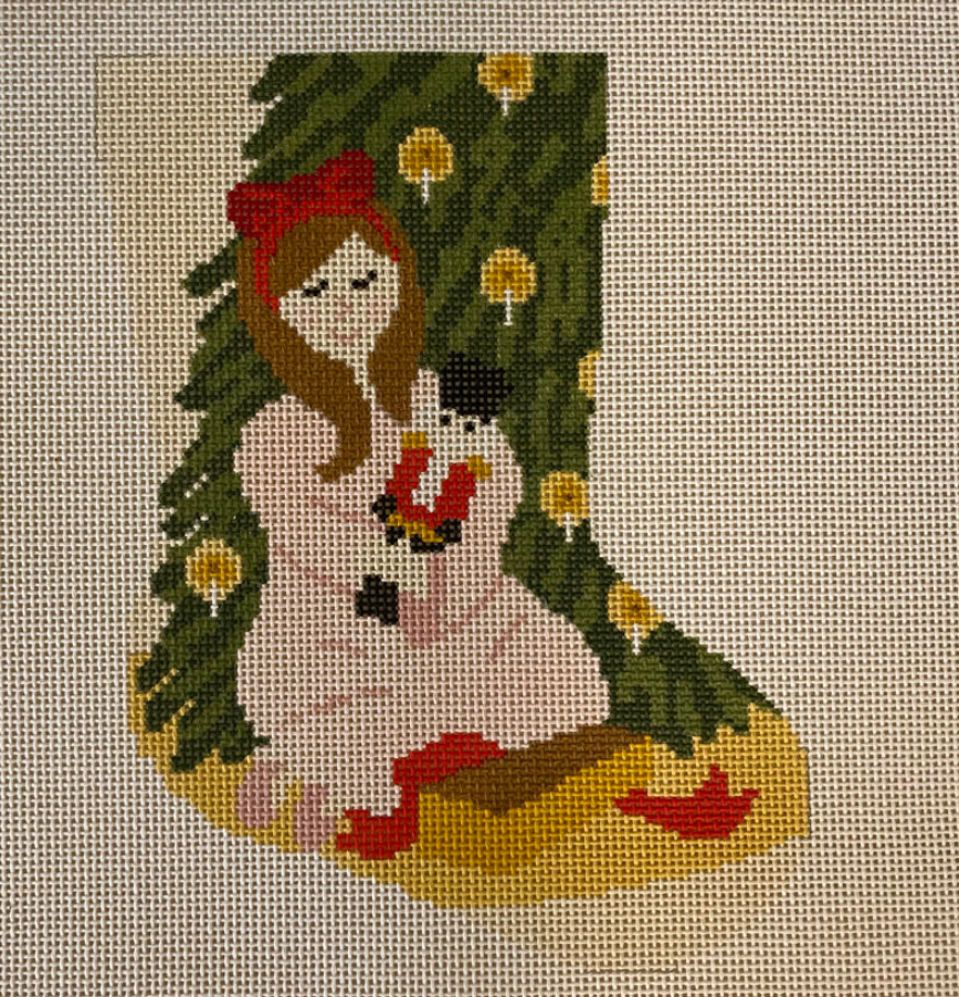 Clara with Nutcracker Midsize Stocking Canvas 13 Mesh