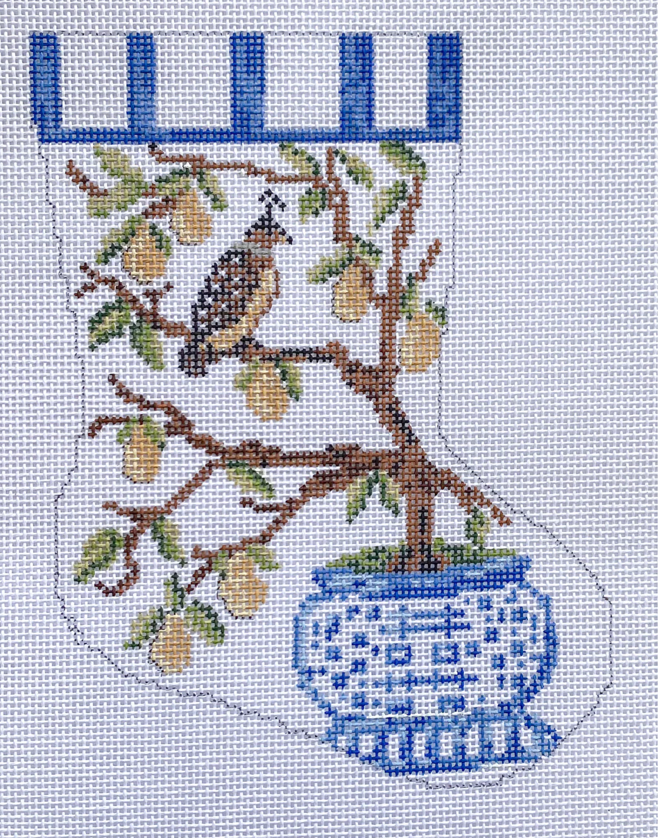 Partridge in a Pear Tree Ornament Sized Stocking