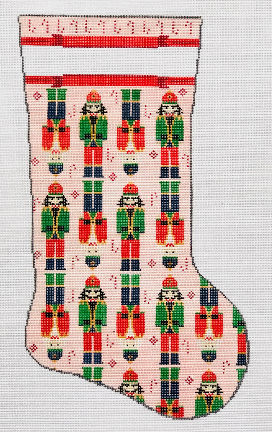 Nutcracker Stocking on Pink Stocking
