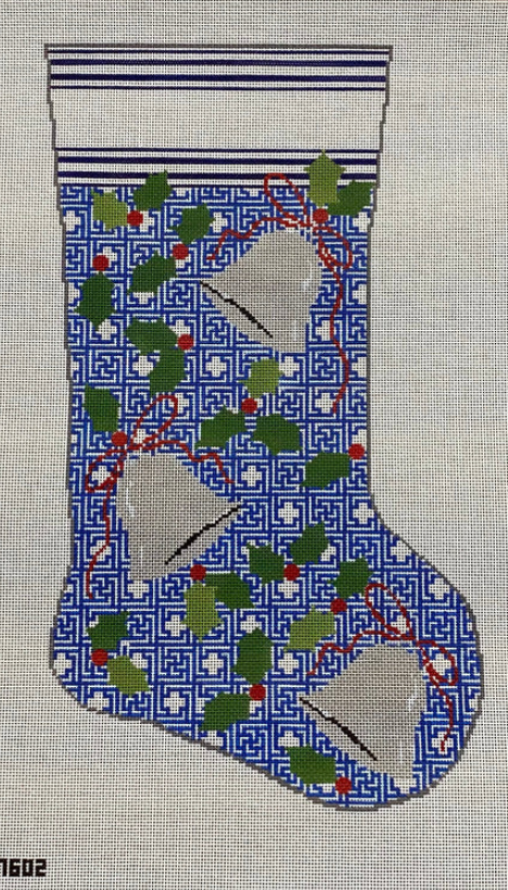 Holly and Bells on Kristen Large Stocking