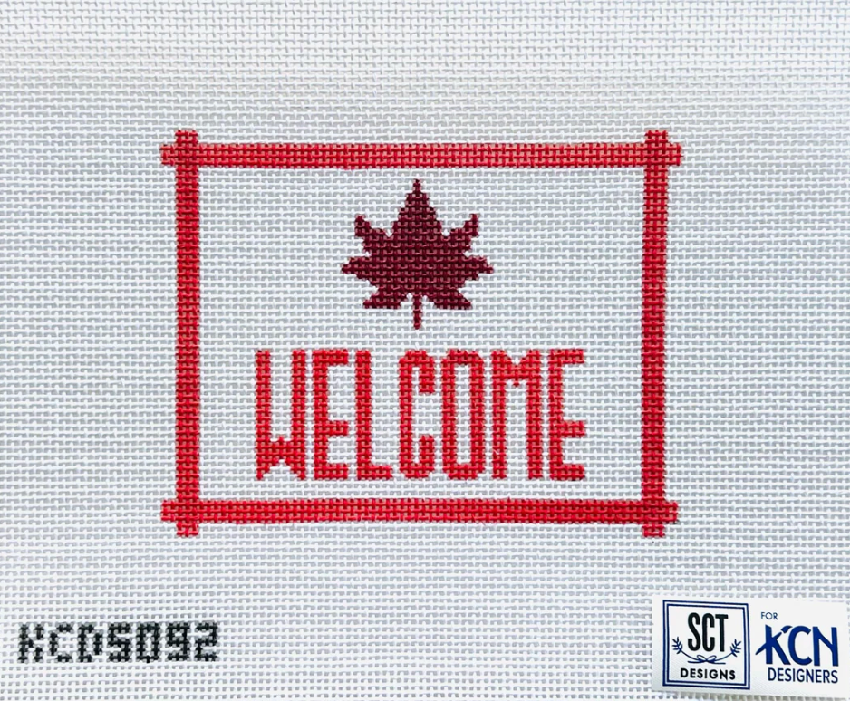 Welcome Sign with Leaf