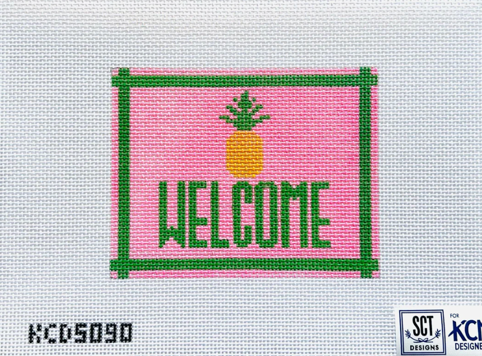 Pink Pineapple Welcome Sign