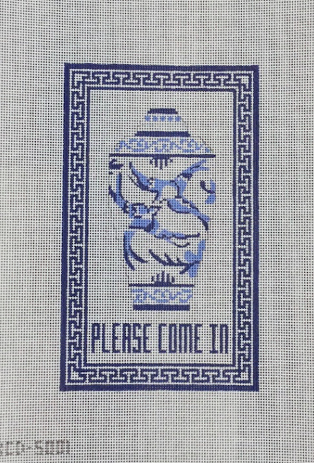 Blue Ginger Jar - Please Come In