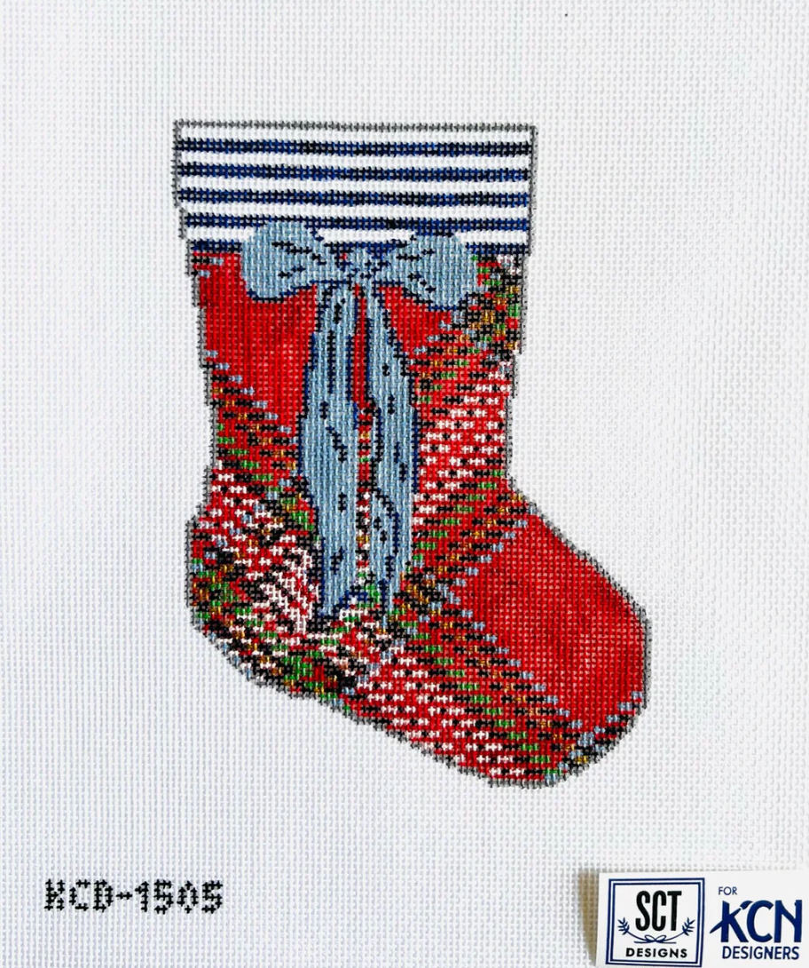 Red Tartan Mini Sock Canvas