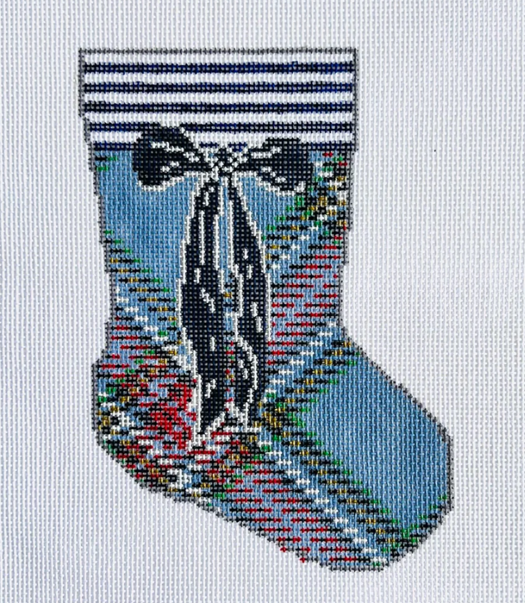Blue Tartan Mini Sock Canvas