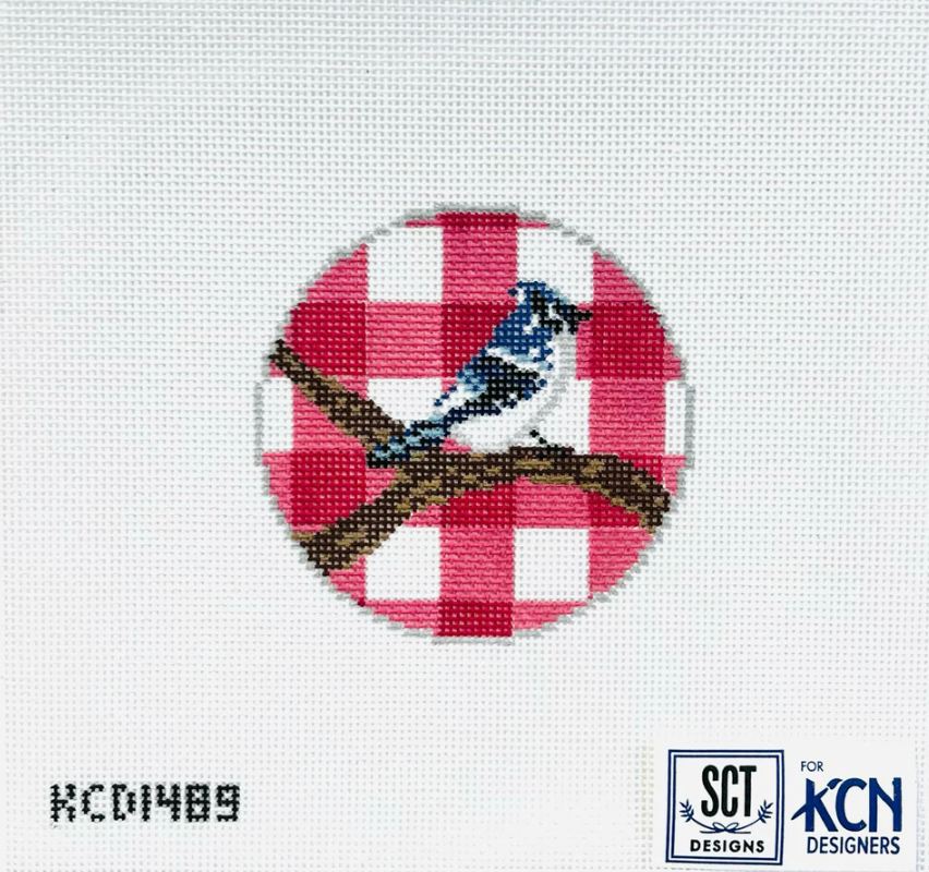 Gingham Round Bluejay