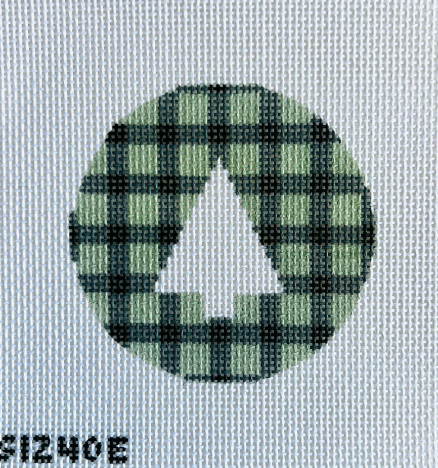 Tree on Green Plaid Round