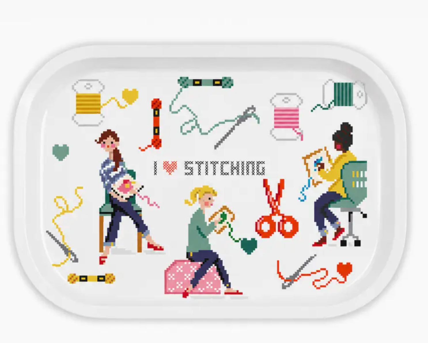 I Love Stitching Metal Catchall Tray