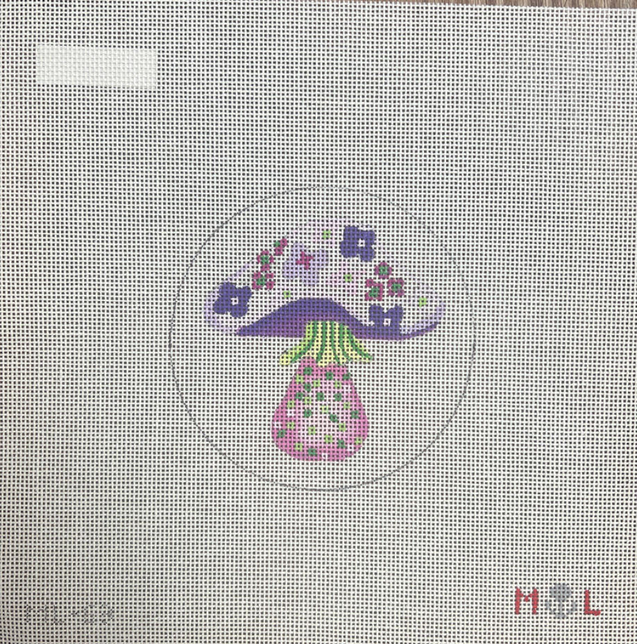 Pink/Purple Polka Dot Mushroom Coaster