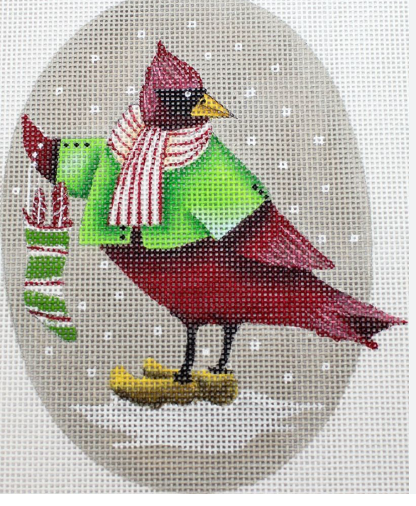 Christmas: Cardinal with Stocking