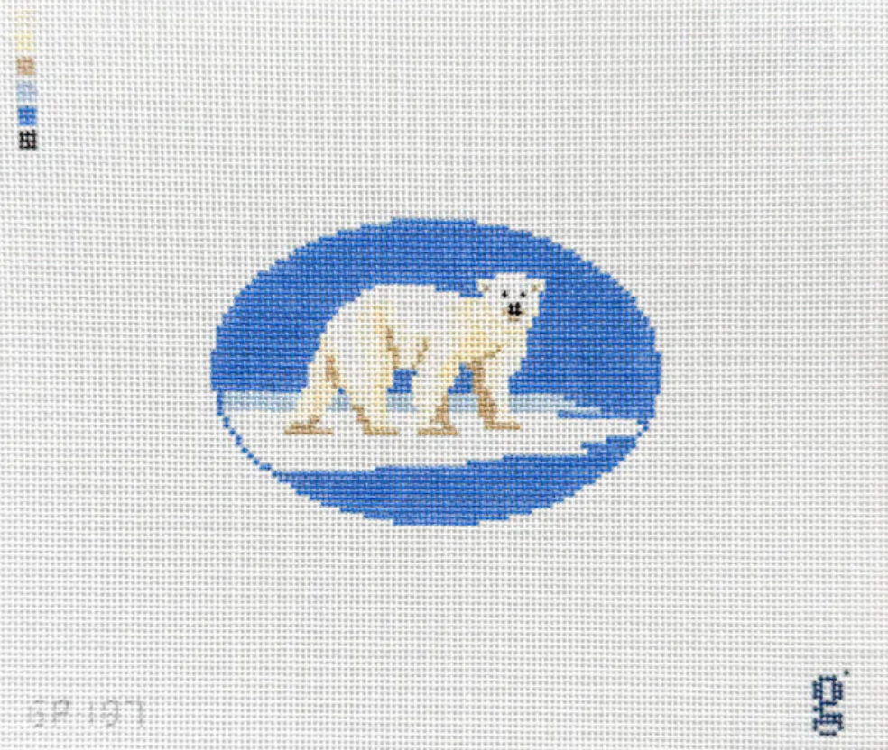 Polar Bear Oval Canvas