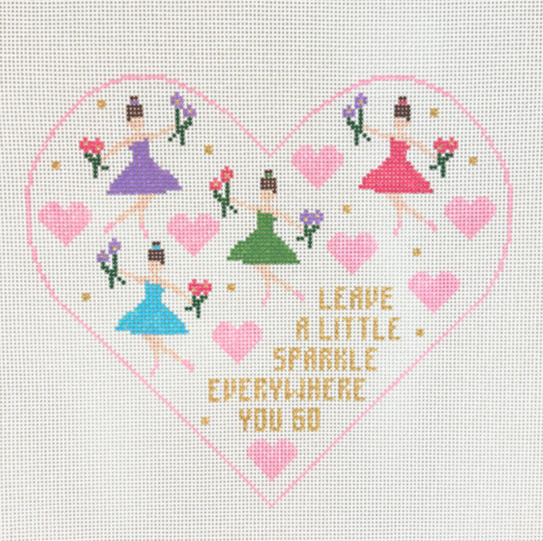 Leave Sparkle Heart Pillow