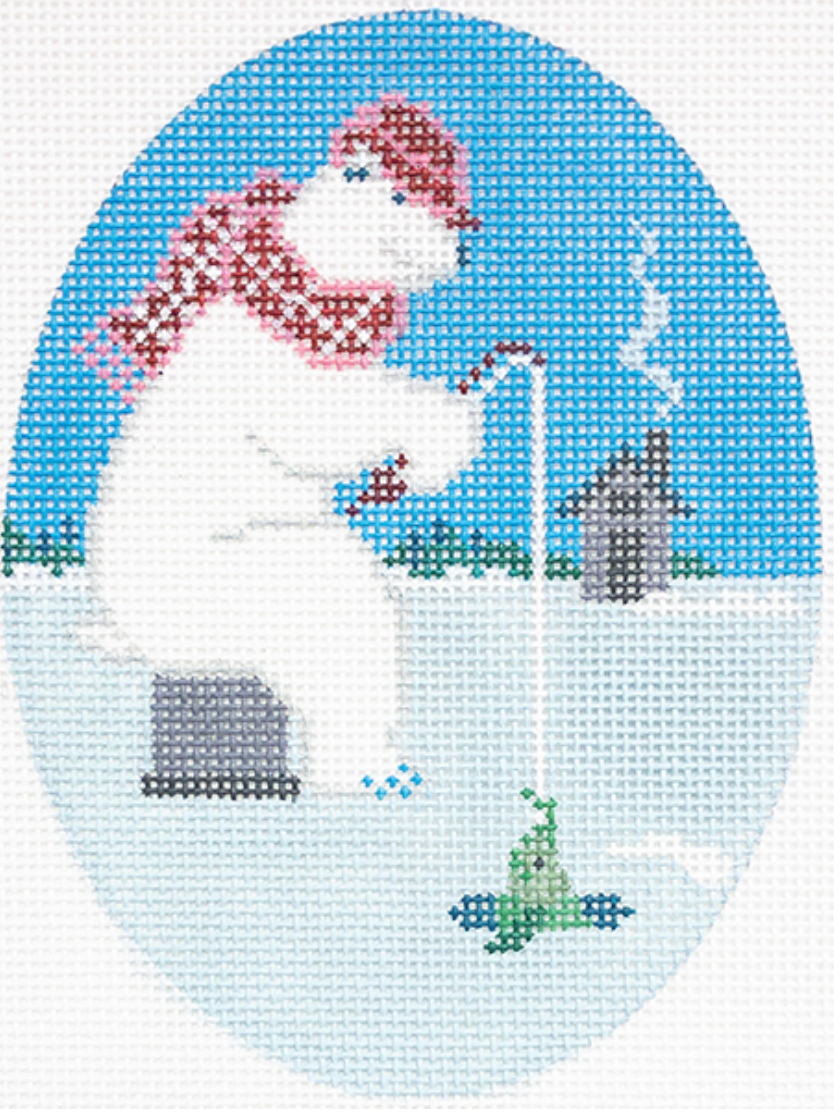 Polar Bear Ice Fishing Oval