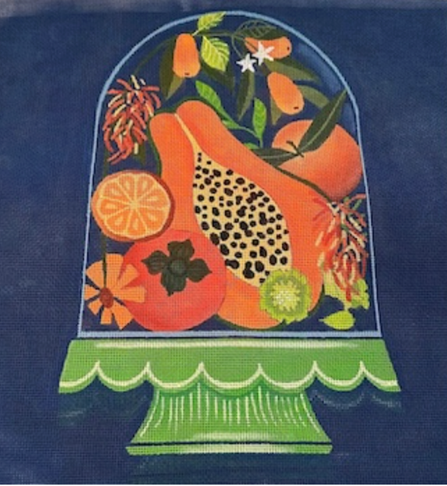 Orange Still Life blue background