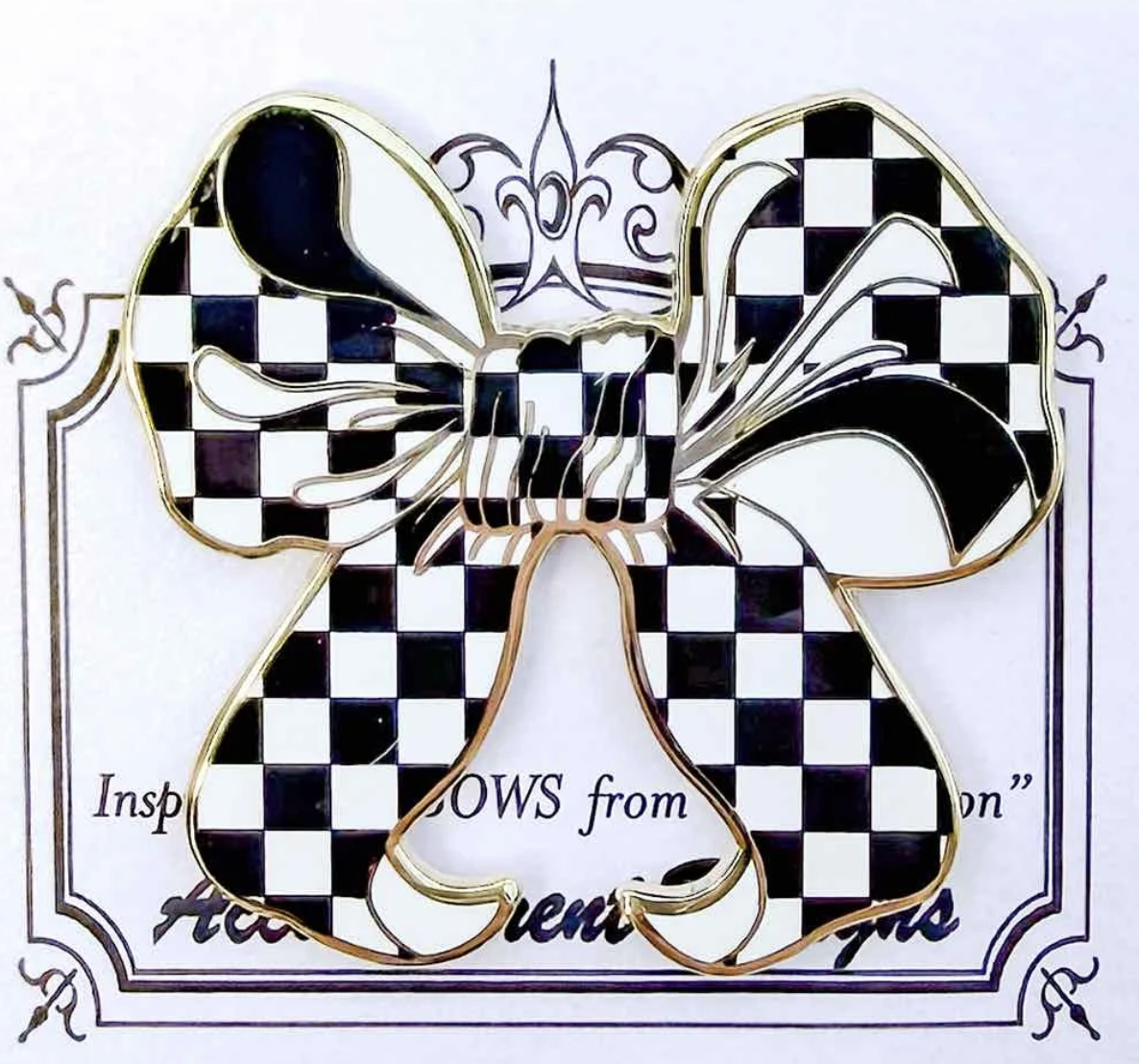 Black and White Checked Bow Needleminder