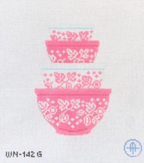 Vintage Mixing Bowls - Gooseberry Print