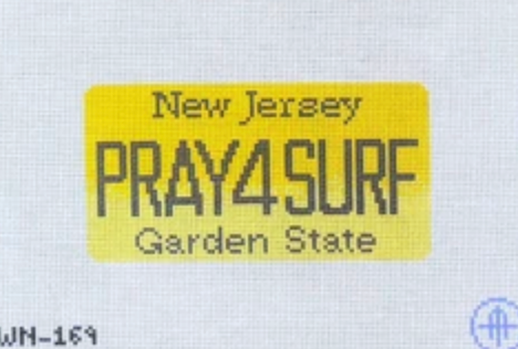 Pray for Surf NJ License Plate (Yellow)