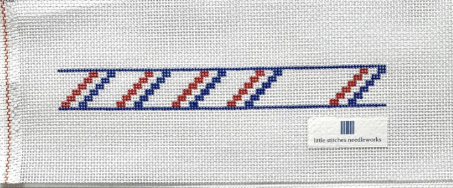 Sporty Stripe Key Fob in Red and Blue