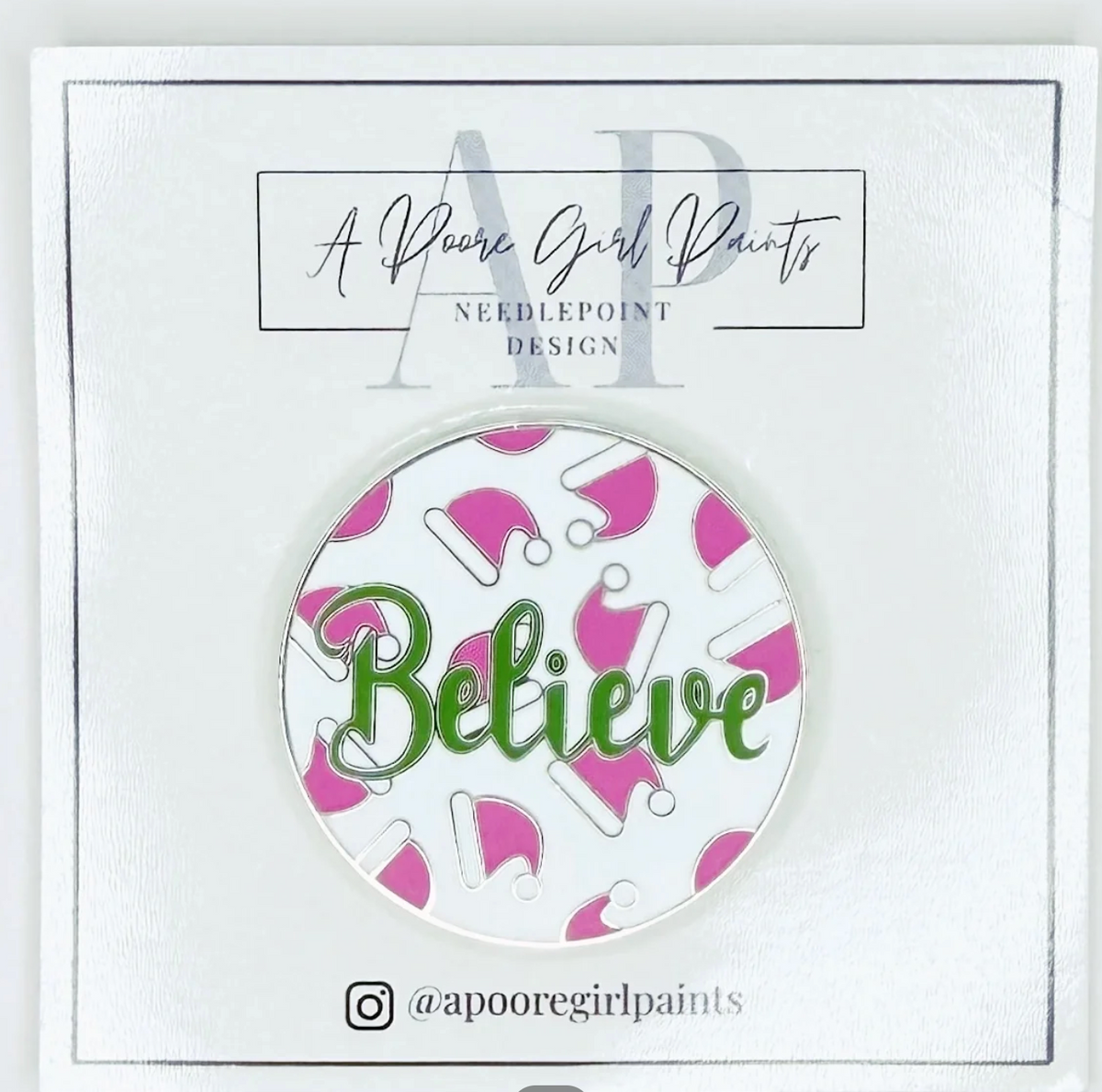 Believe with Santa Hats Needleminder