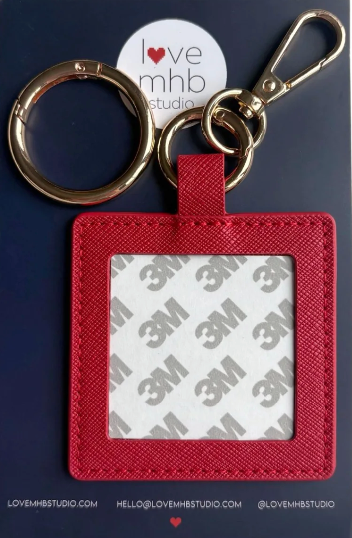 Self-Finishing Leather Bag Charm - Square