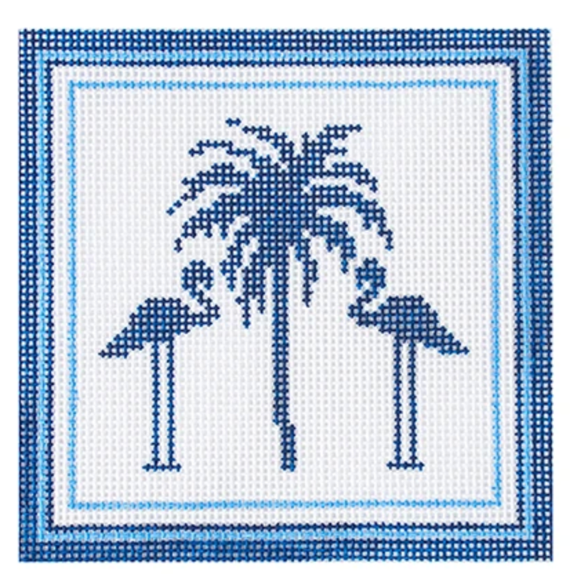Nautical Coaster - Palm Tree in Blue