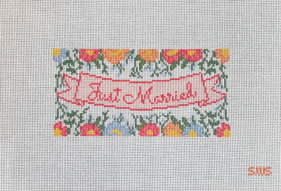 Just Married Floral 18 Mesh Insert