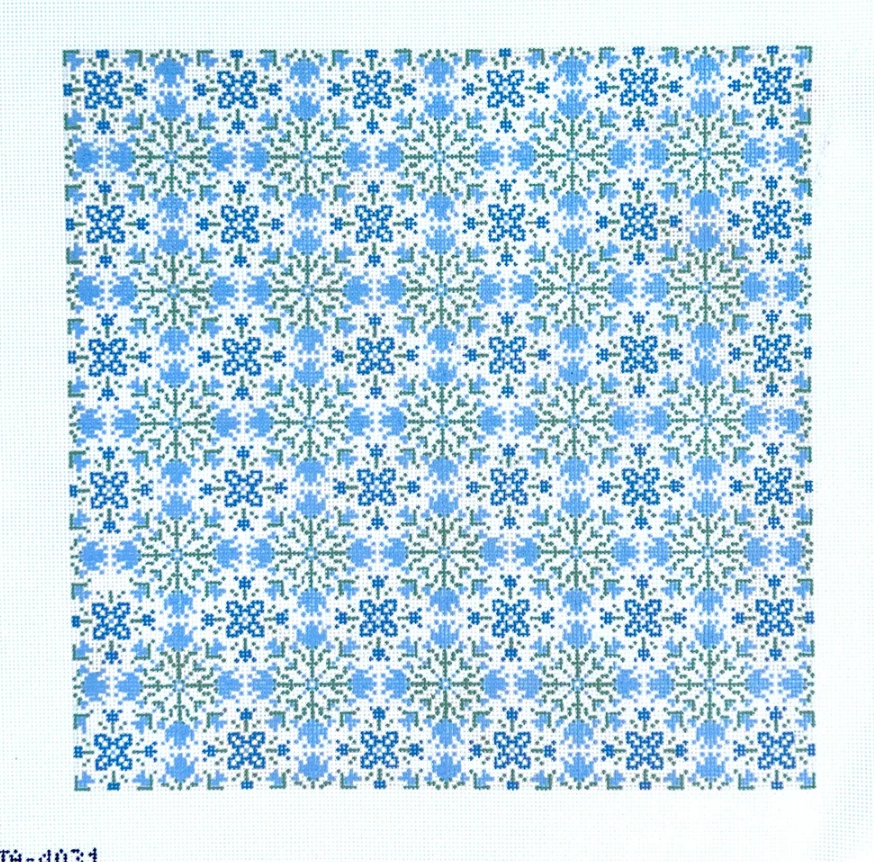 Folk Tulip Snowflake Pattern Pillow