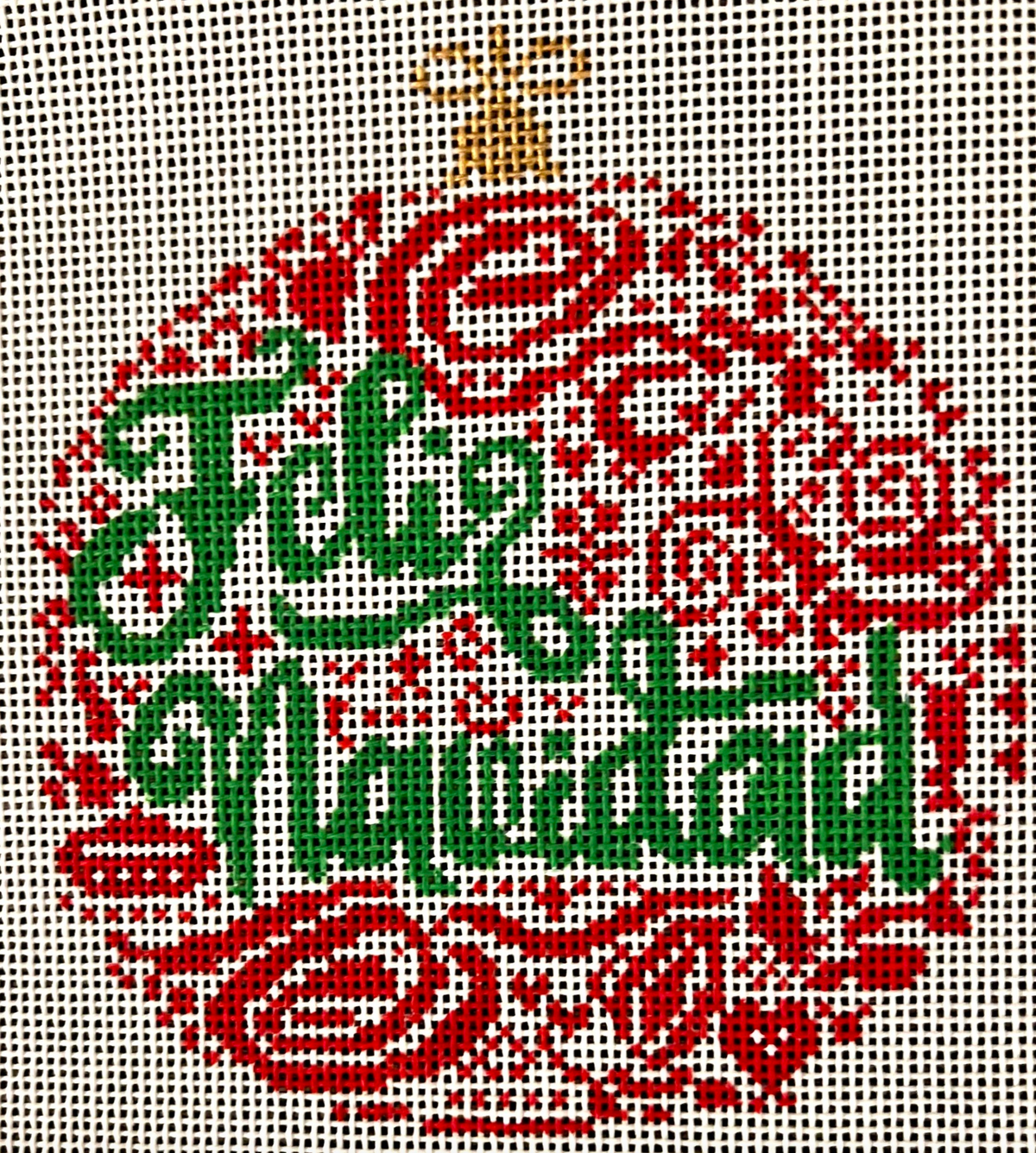 BP Designs: (Small Feliz Navidad Ornament - Red)