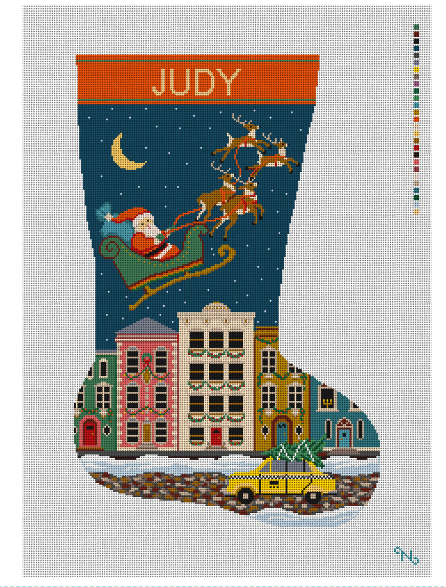 NYC City Christmas Stocking (printed)