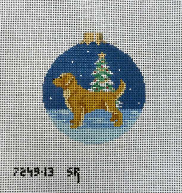 Golden Retriever with Tree Round - 13 mesh