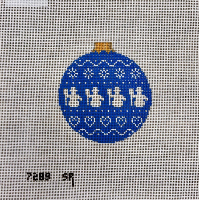 Blue Gingerbread Snowmen Round