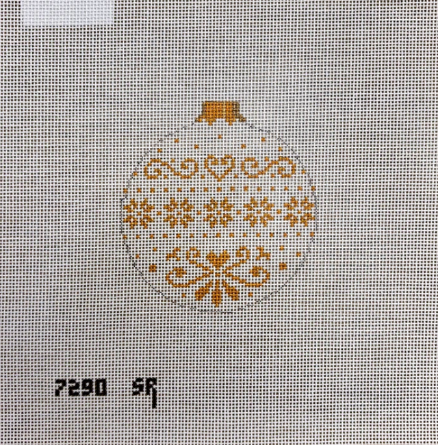 White and Gold Gingerbread Snowflake Round