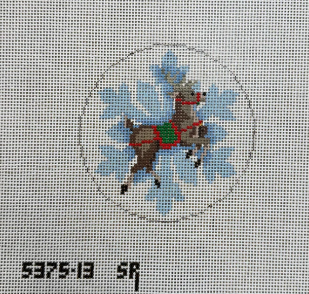 Snowflake Flying Reindeer Round - 13 mesh
