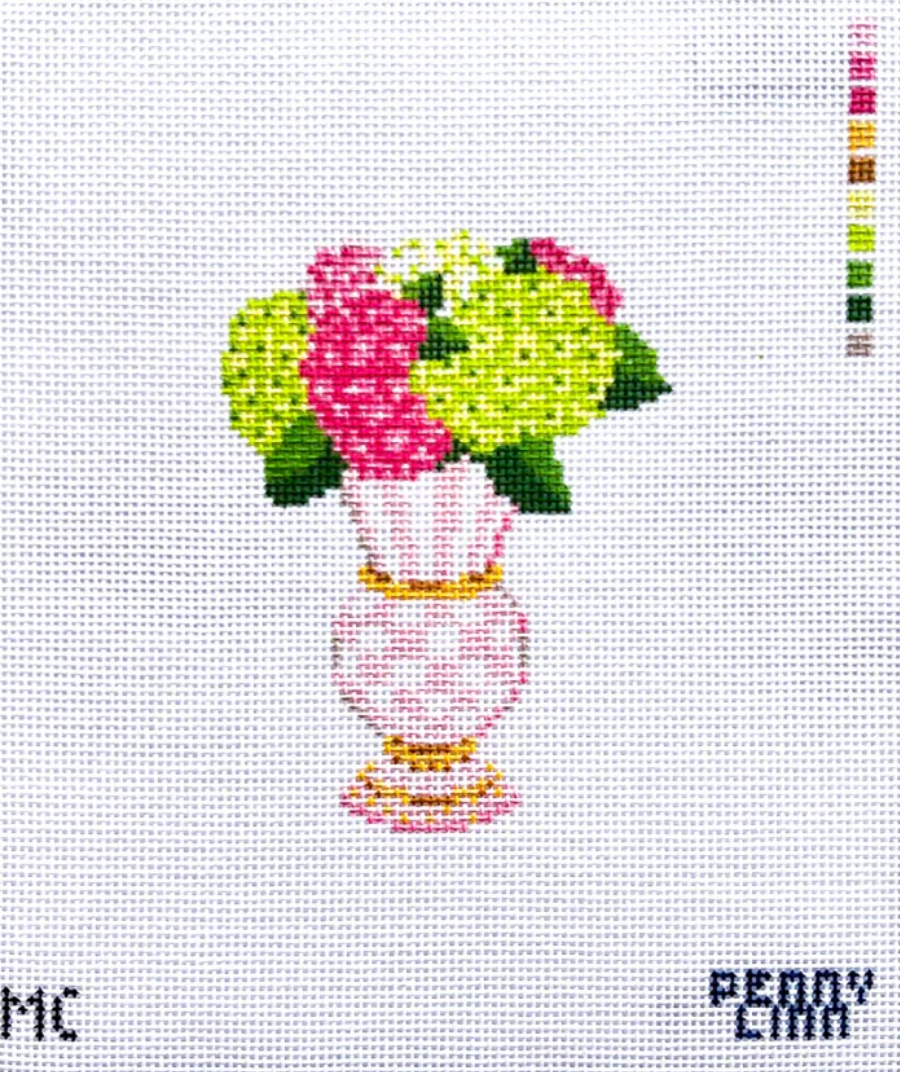Mackenzie Childs Rosy Check Floral Vase
