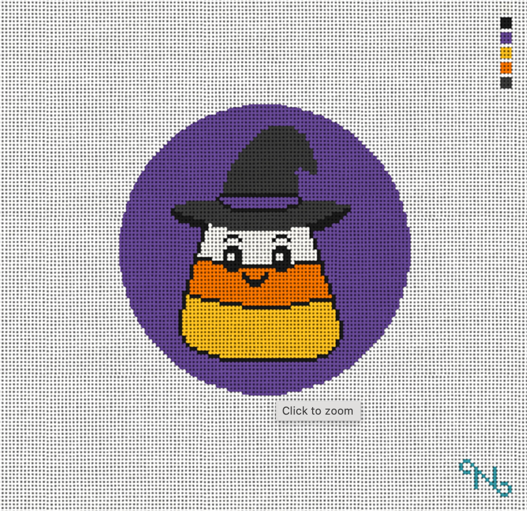 Candy Corn Witch Round (printed)