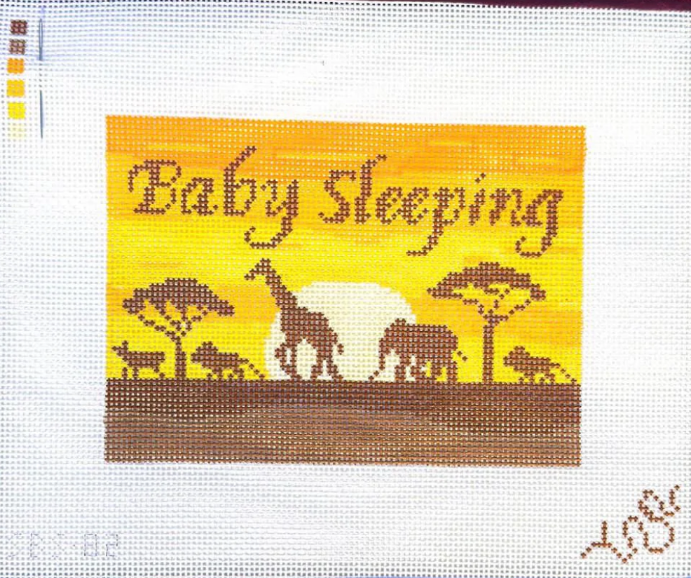 Spellbound stitchery African Savannah Baby Sleeping needlepoint canvas