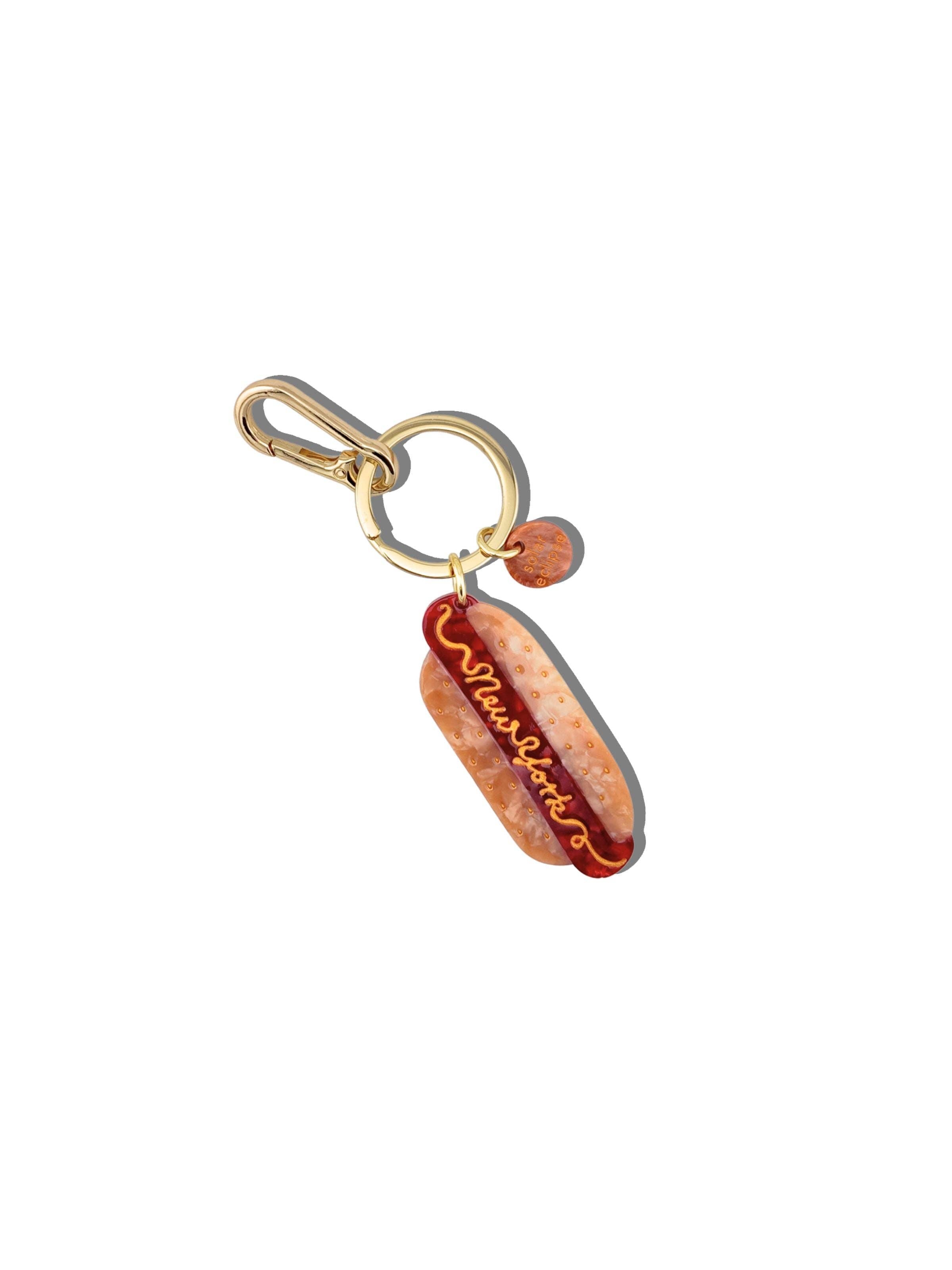 New York Hot Dog Bag Charm + Keychain With Needle Threader