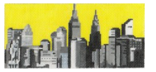 a bradley Black and White New York Cityscape needlepoint canvas