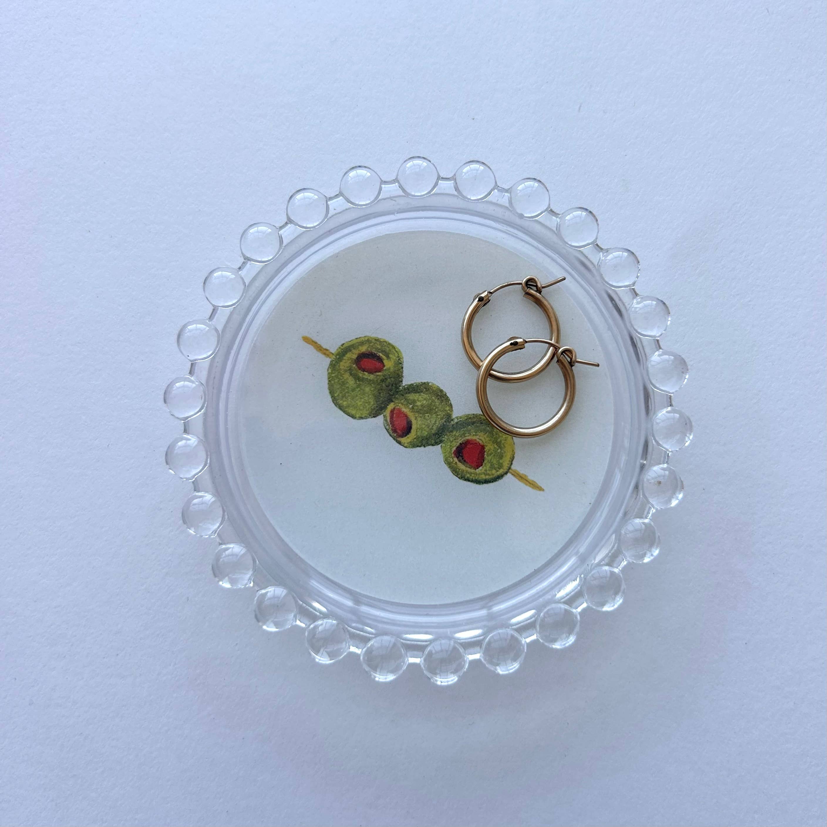 Olives Trinket Dish: Cream