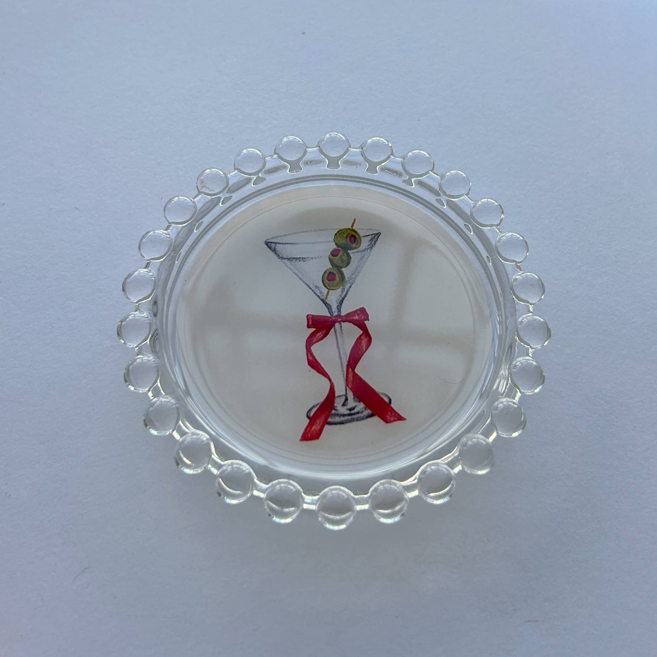 Holiday Martini Trinket Dish: Cream