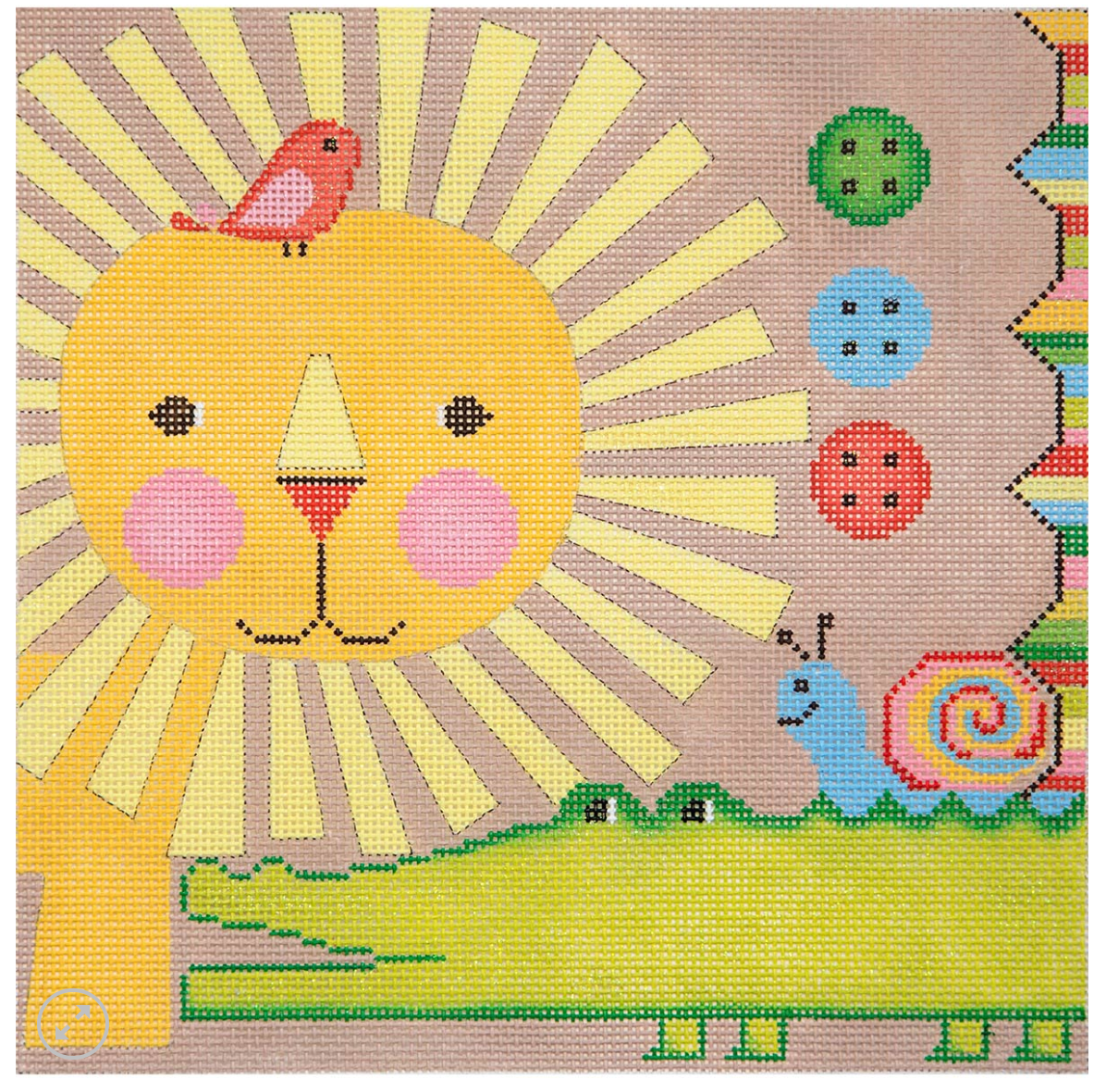 alice peterson Lion Alligator Birth Announcement needlepoint canvas
