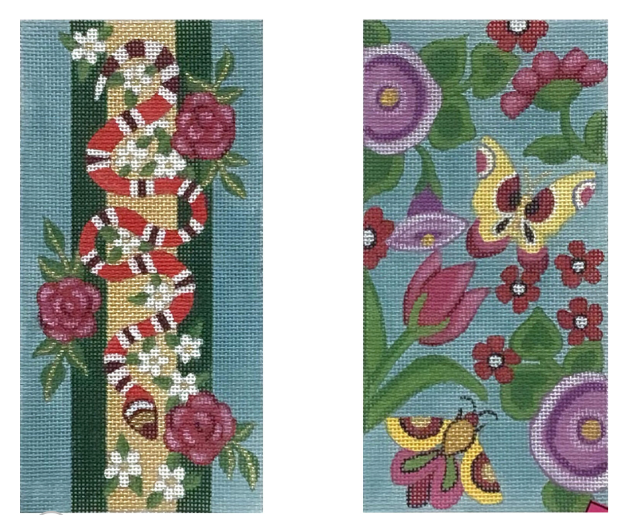 alice peterson Snake In The Gucci Garden Eyeglass Case needlepoint canvas