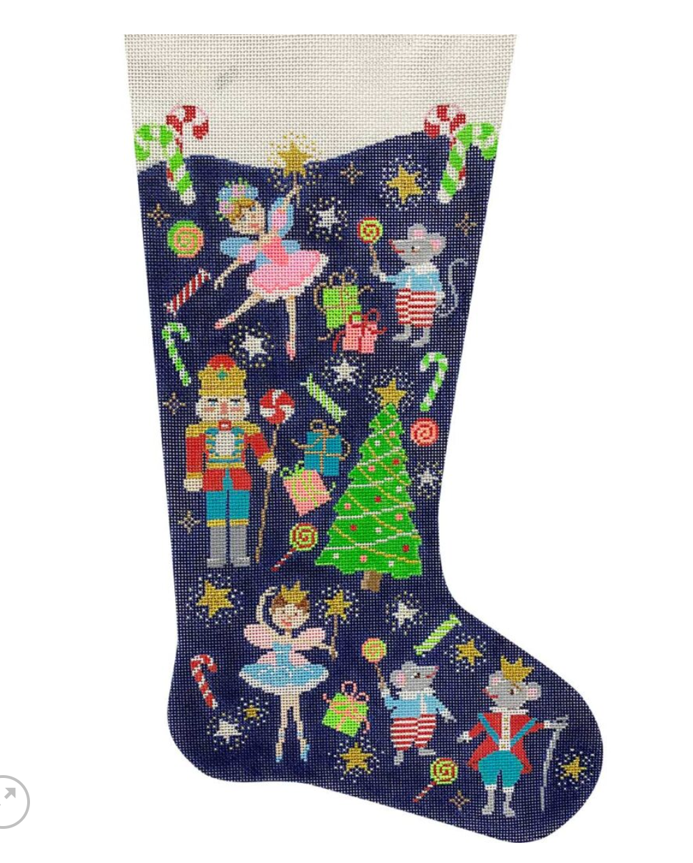 alice peterson nutcracker dream stocking  needlepoint canvas