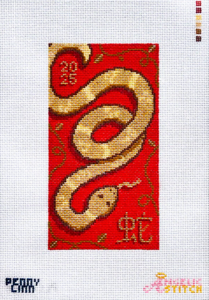 angelic stitch Lucky Red Packet Snake Chinese Zodiac needlepoint canvas