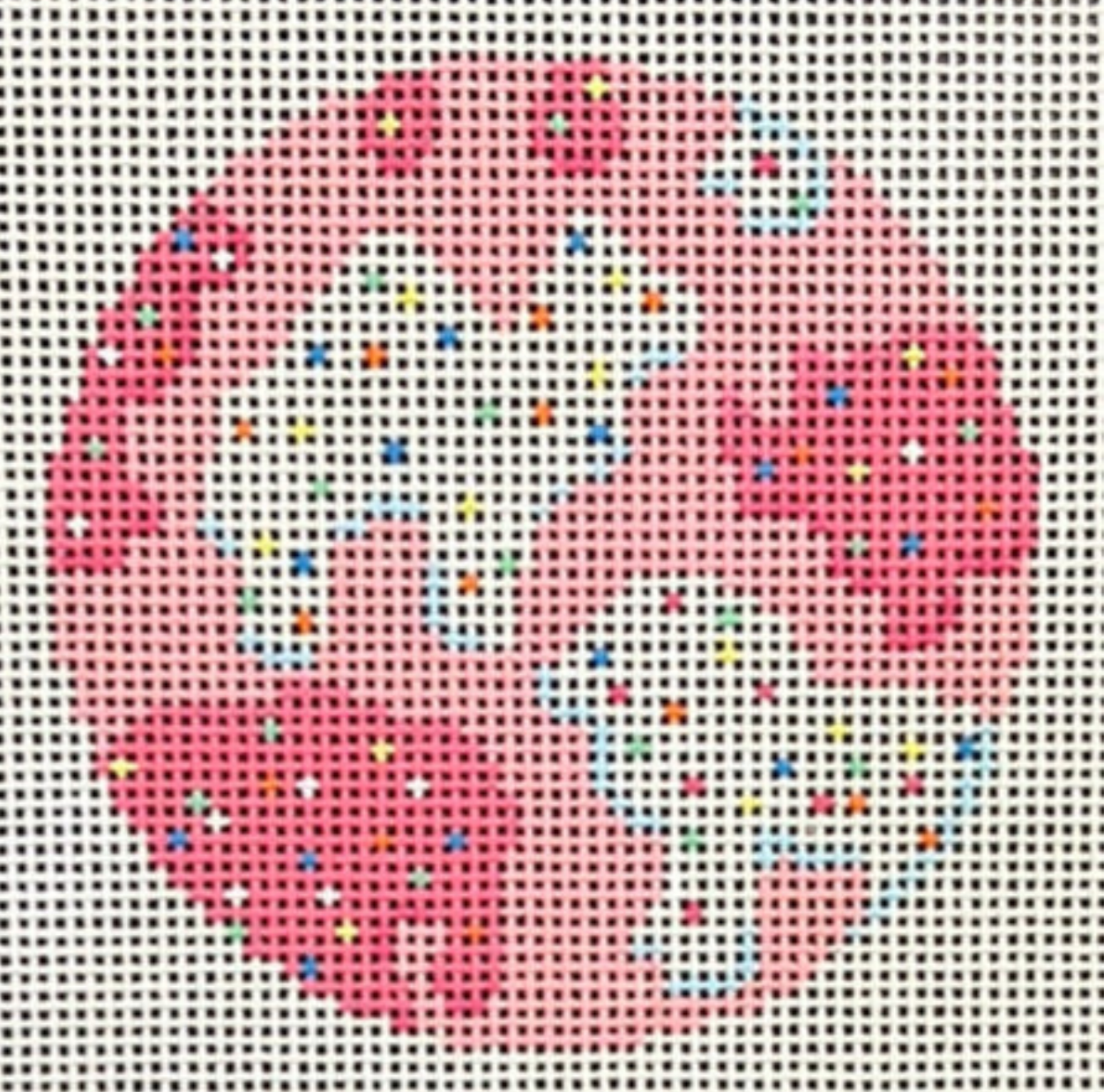 animal cracker round needlepoint canvas