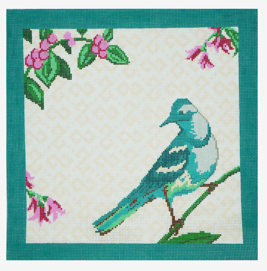 ann kaye studio green bird companion pillow needlepoint canvas